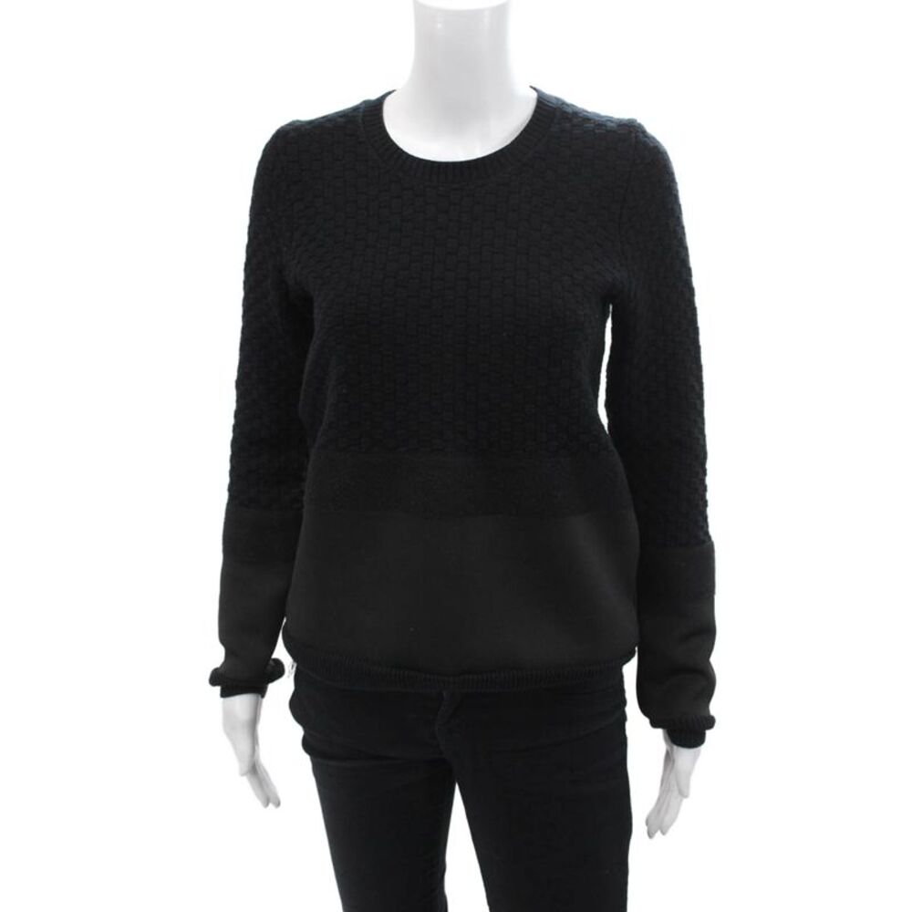 Comptoir Des Cotonniers Womens Long Sleeve Crew Neck Sweater Black Wool Small